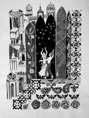 Изсерии &laquo;Oriental glam&raquo;. Танец. 2011. Бумага, тушь. 60х42